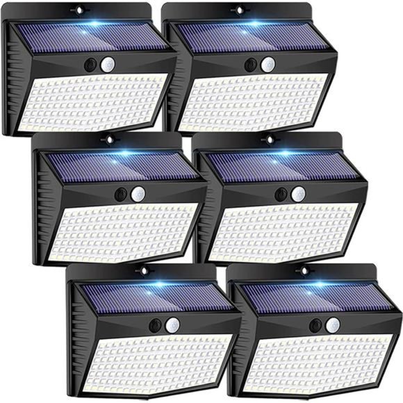 Peasur Solar Outdoor Lights, [138 LED/6 Packs] Solar Motion Sensor Light